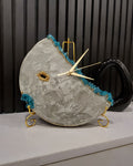 Geode Moonstone Clock | Luxury Handmade Resin Decorative Clock