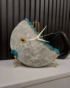 Geode Moonstone Clock | Luxury Handmade Resin Decorative Clock