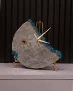 Geode Moonstone Clock | Luxury Handmade Resin Decorative Clock