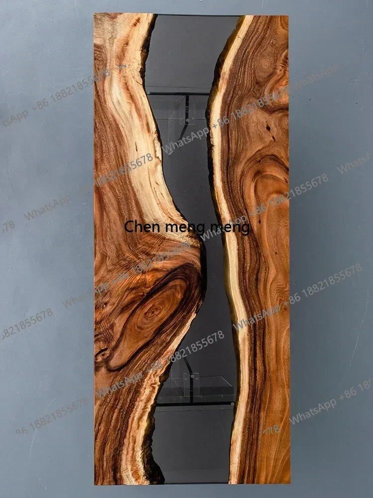 Epoxy resin river table creative waves teapoplar Internet celebrity coffee countertop desk