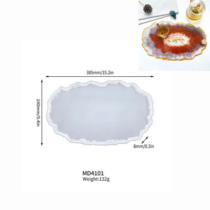 DIY Crystal Silicone Mold Three-layer Fruit Plate Tea Plate Disc Epoxy Resin Molds Cup Pad Mould For Resin Art Home Decoration