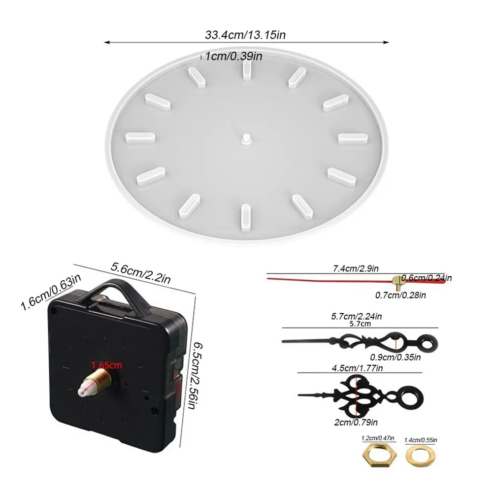 Clock Silicone Mold Handmade Crafts Round Clock Epoxy Resin Molds DIY Wall Hanging Clock Jewelry Making Tools Supplies