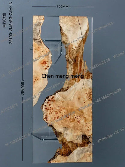 Epoxy resin river table creative waves teapoplar Internet celebrity coffee countertop desk