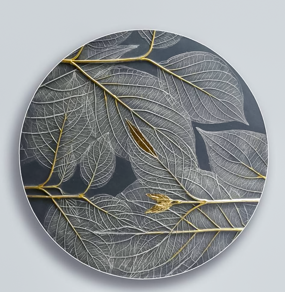 Elegant Leaf Resin Texture Wall Art | Contemporary Statement Décor