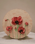 Crimson Bloom Texture Wall Art